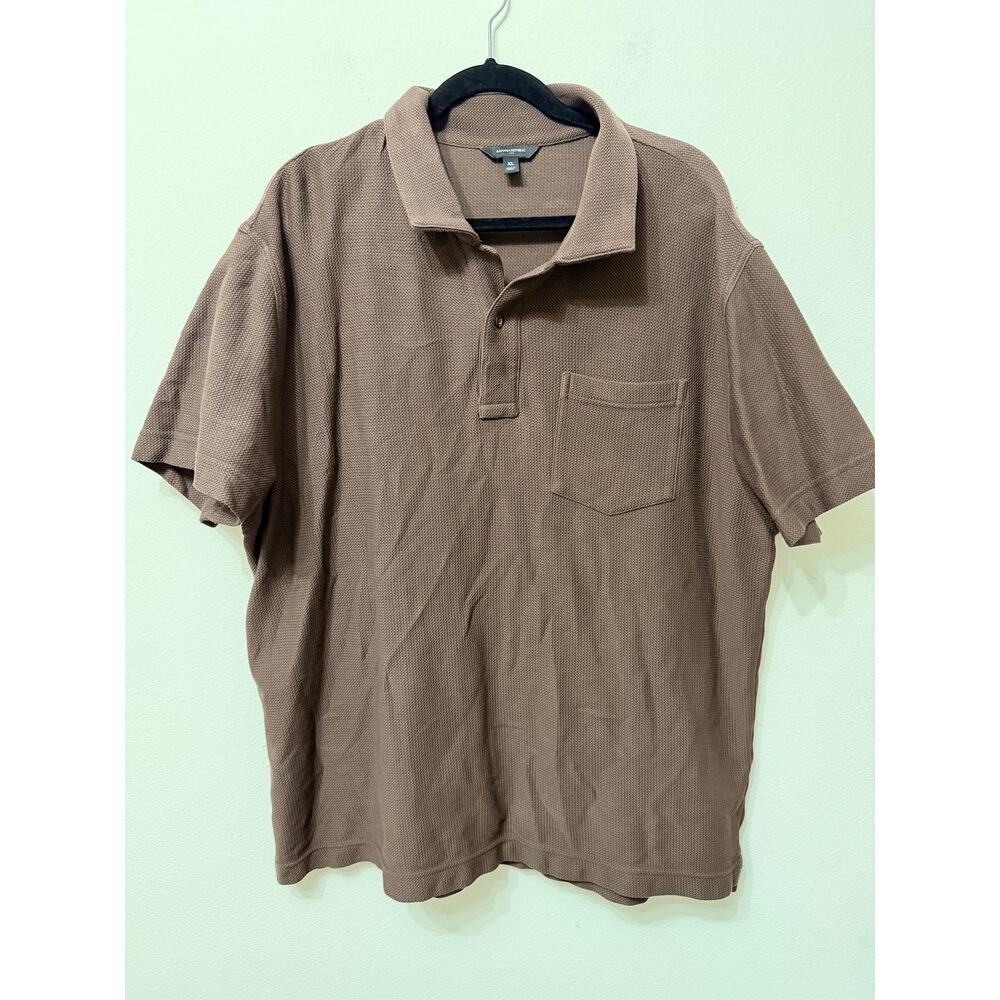 Preloved Men's Banana Republic Brown Knit Polo Sz XL